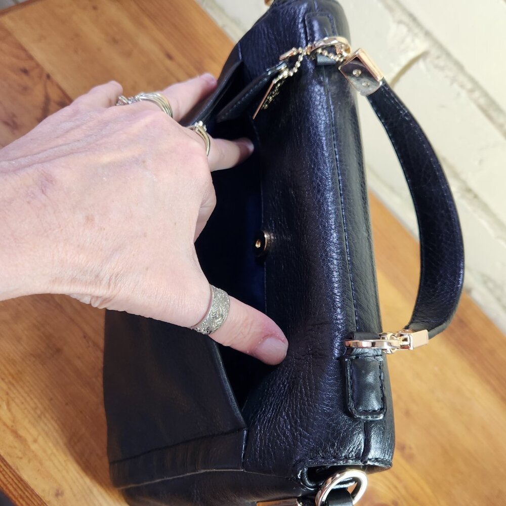 Euc Coach Sadie Madison Black Leather Shoulder Bag Purse - Picture 11 of 13